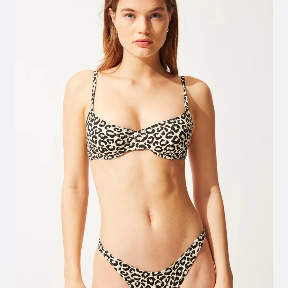 Solid & Striped The Eva Top and Bottom in Leopard. NEW WITH TAGS! Sold out style
